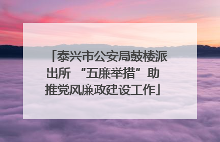泰兴市公安局鼓楼派出所 “五廉举措”助推党风廉政建设工作