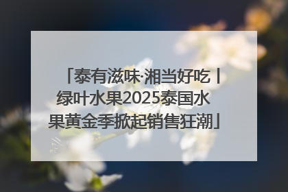 泰有滋味·湘当好吃丨绿叶水果2025泰国水果黄金季掀起销售狂潮