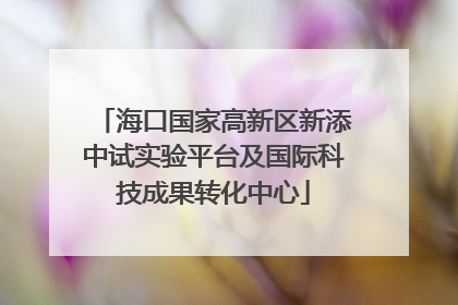 海口国家高新区新添中试实验平台及国际科技成果转化中心