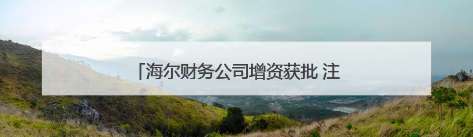 海尔财务公司增资获批 注册资本将增至100亿元