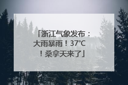 浙江气象发布：大雨暴雨！37℃！桑拿天来了
