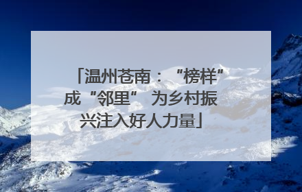 温州苍南：“榜样”成“邻里” 为乡村振兴注入好人力量
