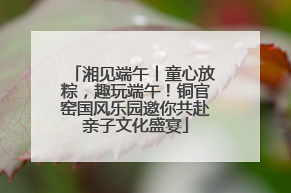湘见端午丨童心放粽，趣玩端午！铜官窑国风乐园邀你共赴亲子文化盛宴
