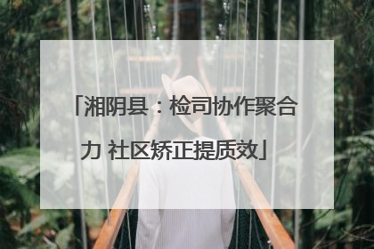 湘阴县：检司协作聚合力 社区矫正提质效