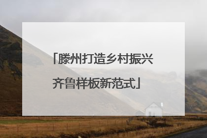 滕州打造乡村振兴齐鲁样板新范式