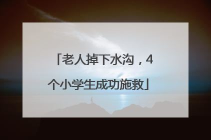 老人掉下水沟，4个小学生成功施救