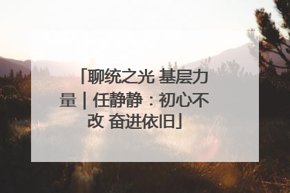 聊统之光 基层力量｜任静静：初心不改 奋进依旧