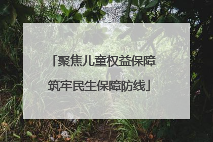 聚焦儿童权益保障 筑牢民生保障防线