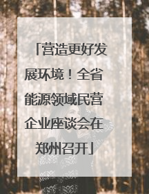 营造更好发展环境！全省能源领域民营企业座谈会在郑州召开