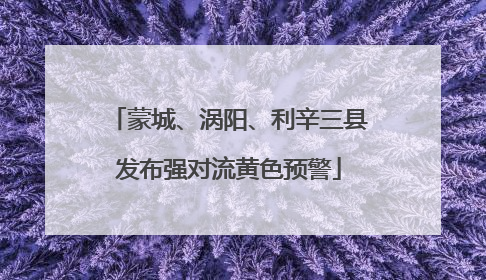 蒙城、涡阳、利辛三县发布强对流黄色预警