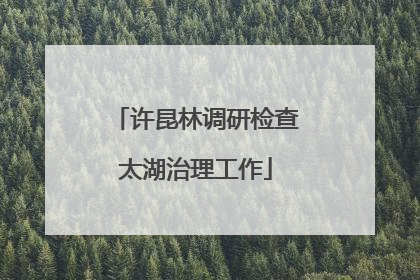 许昆林调研检查太湖治理工作