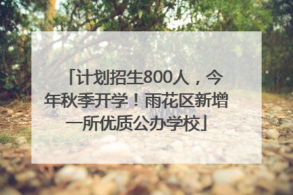 计划招生800人，今年秋季开学！雨花区新增一所优质公办学校