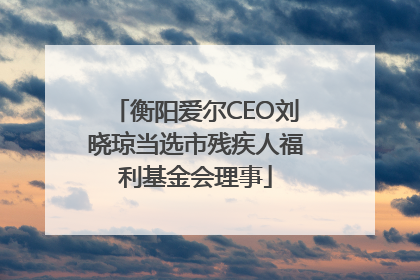 衡阳爱尔CEO刘晓琼当选市残疾人福利基金会理事