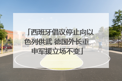 西班牙倡议停止向以色列供武 德国外长重申军援立场不变