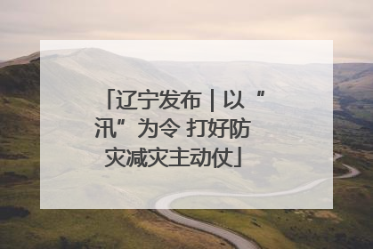 辽宁发布｜以“汛”为令 打好防灾减灾主动仗