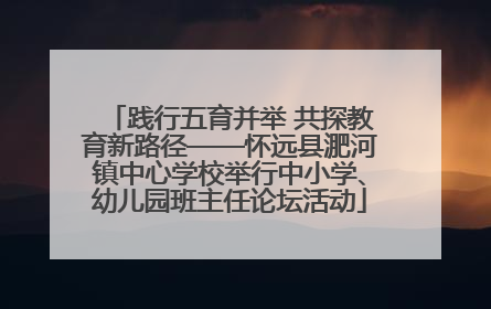 践行五育并举 共探教育新路径——怀远县淝河镇中心学校举行中小学、幼儿园班主任论坛活动