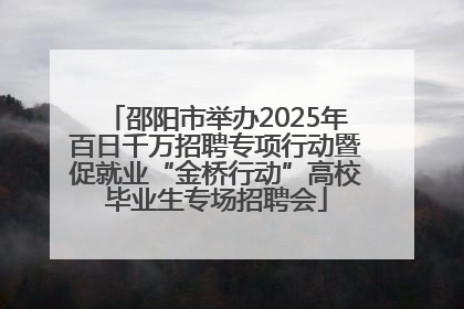 邵阳市举办2025年百日千万招聘专项行动暨促就业“金桥行动”高校毕业生专场招聘会