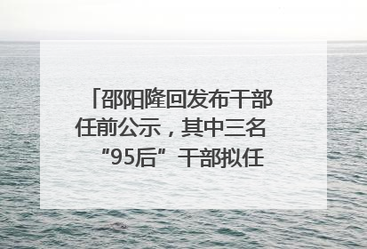 邵阳隆回发布干部任前公示，其中三名“95后”干部拟任副科级领导，均系硕士选调生