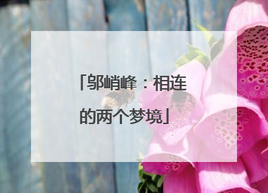 邬峭峰：相连的两个梦境