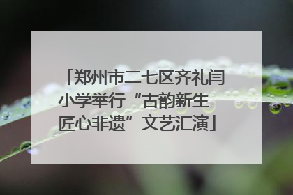 郑州市二七区齐礼闫小学举行“古韵新生 匠心非遗”文艺汇演