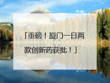 重磅！厦门一日两款创新药获批！