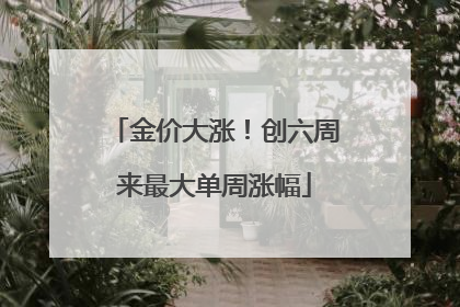 金价大涨！创六周来最大单周涨幅