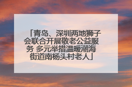 青岛、深圳两地狮子会联合开展敬老公益服务 多元举措温暖潮海街道南杨头村老人
