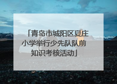 青岛市城阳区夏庄小学举行少先队队前知识考核活动