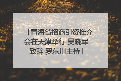 青海省招商引资推介会在天津举行 吴晓军致辞 罗东川主持