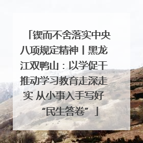 锲而不舍落实中央八项规定精神丨黑龙江双鸭山：以学促干推动学习教育走深走实 从小事入手写好“民生答卷”