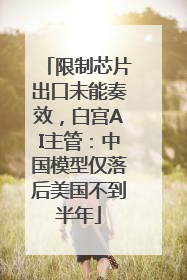 限制芯片出口未能奏效，白宫AI主管：中国模型仅落后美国不到半年