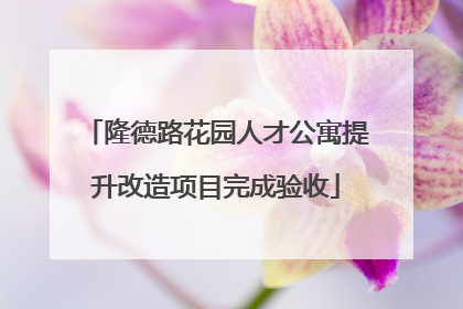 隆德路花园人才公寓提升改造项目完成验收