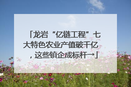 龙岩“亿链工程”七大特色农业产值破千亿，这些镇企成标杆→