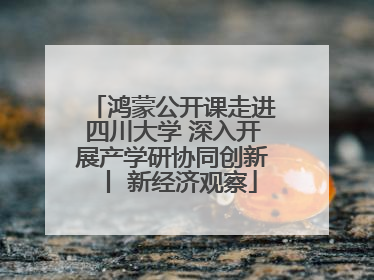 鸿蒙公开课走进四川大学 深入开展产学研协同创新丨 新经济观察