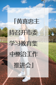 黄喜忠主持召开市委学习教育集中整治工作推进会