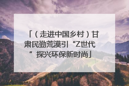 （走进中国乡村）甘肃民勤荒漠引“Z世代”探兴环保新时尚