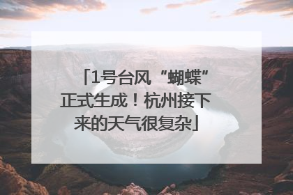 1号台风“蝴蝶”正式生成！杭州接下来的天气很复杂