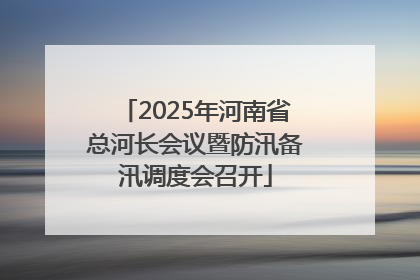 2025年河南省总河长会议暨防汛备汛调度会召开