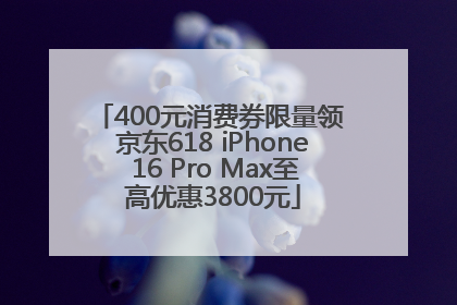 400元消费券限量领 京东618 iPhone 16 Pro Max至高优惠3800元