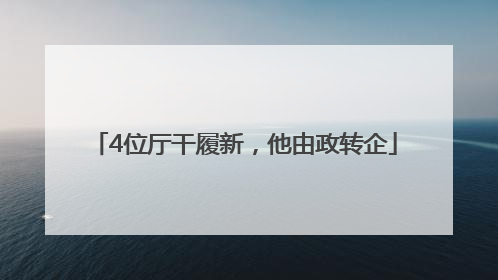 4位厅干履新，他由政转企