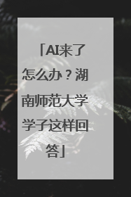 AI来了怎么办？湖南师范大学学子这样回答